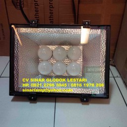 Lampu Sorot LED 12V DC Tenaga Surya 6 x 5 watt